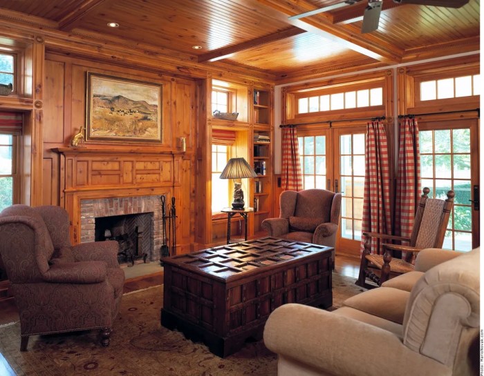 How to decorate a knotty pine room