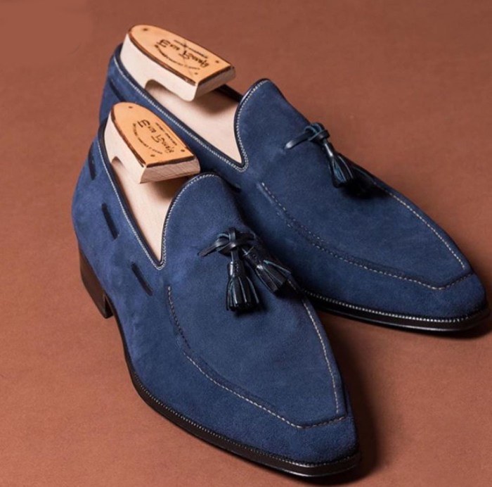 Powder blue men's dress shoes