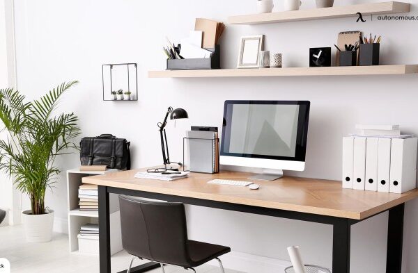 How to decorate office square shelves