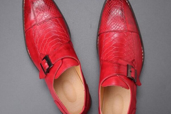 Wine red mens dress shoes