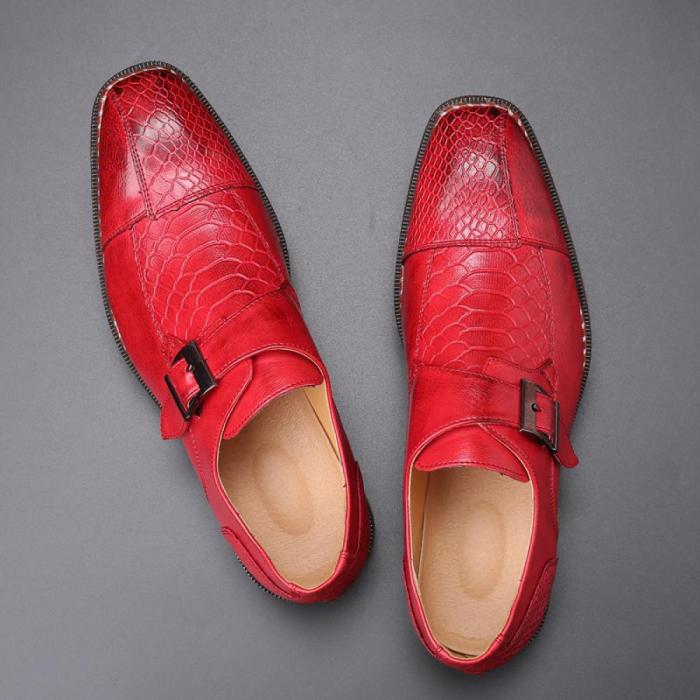 Wine red mens dress shoes