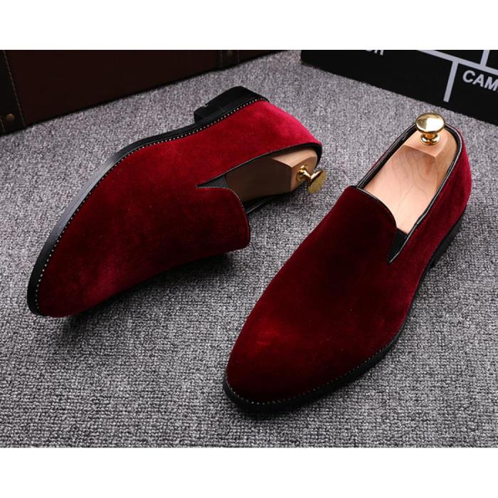 Wine red mens dress shoes