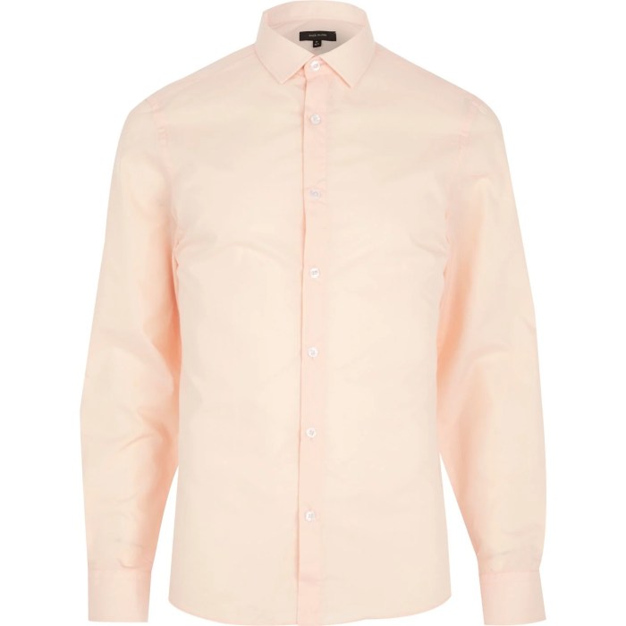 Pale peach mens dress shirt